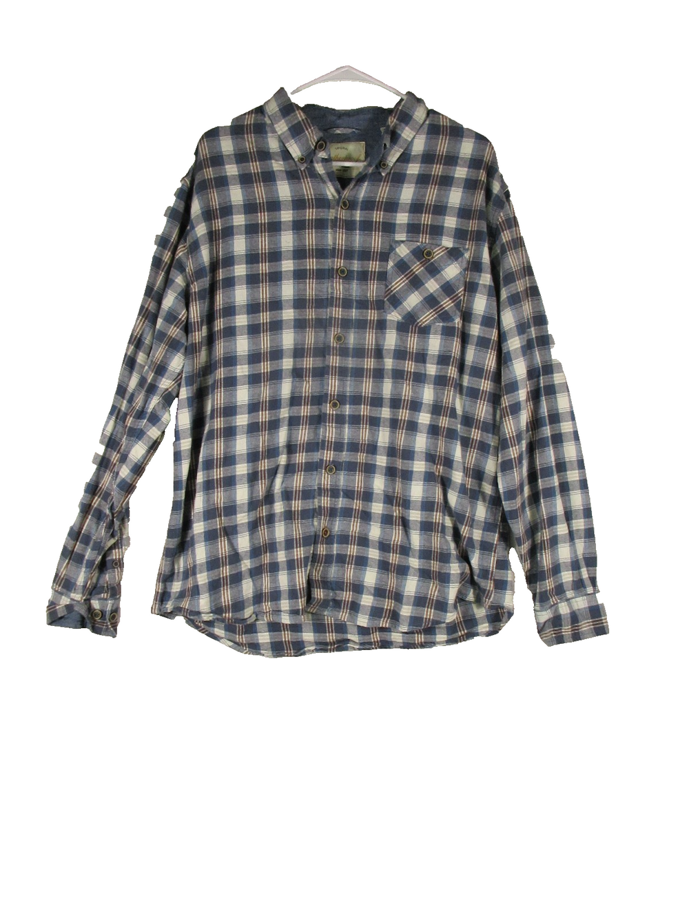 Weatherproof Mens Vintage Button Front Pleated Shirt Pocket Size XL Multicolor