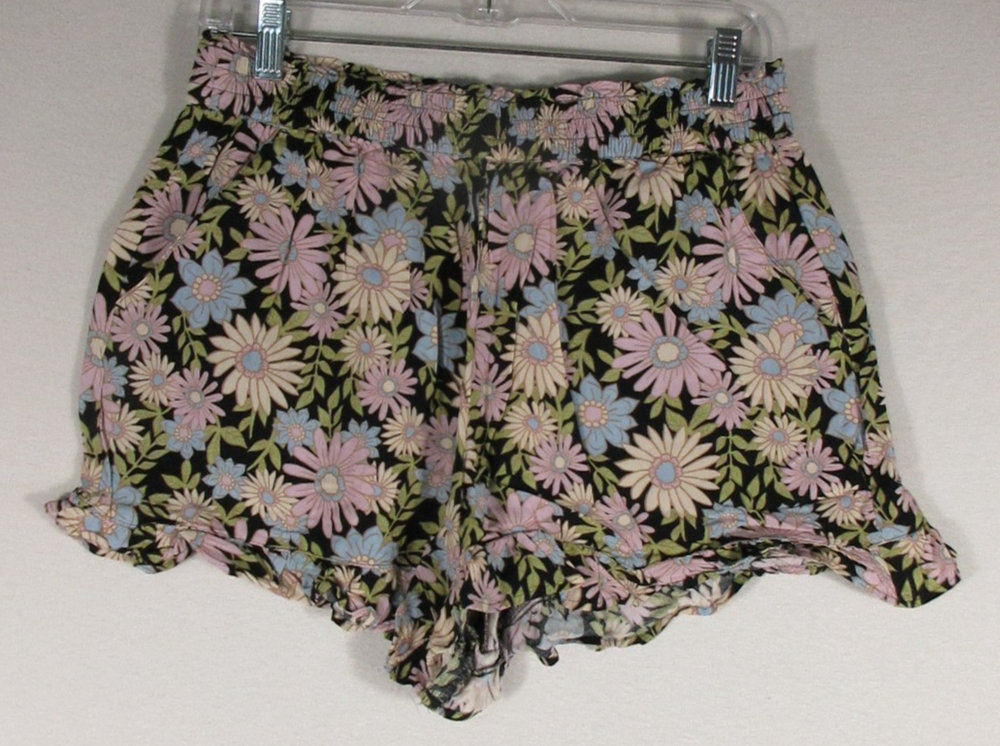 So Goods For Life Womens High Waist Floral Shorts Pockets Size L Multicolor