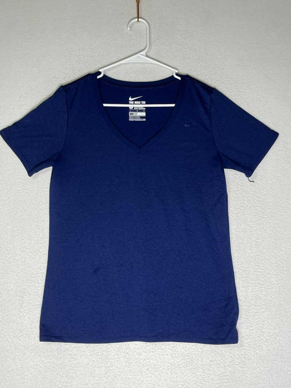 The Nike Tee Blue Athletic Cut Dri-Fit Short Sleeve T-Shirt Men's Size Large