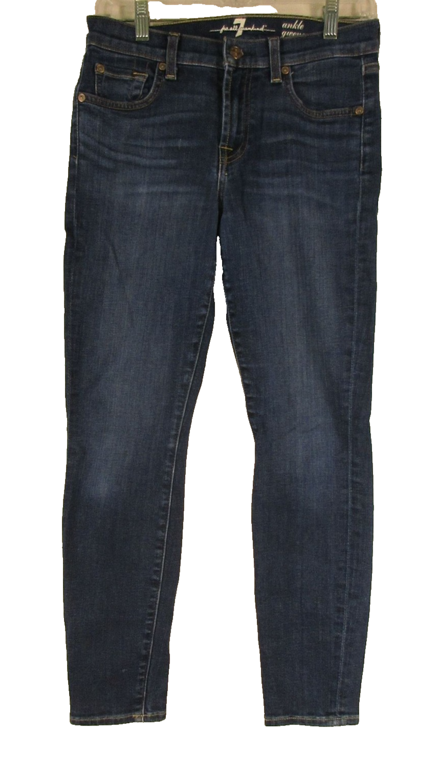 7 For All Mankind Jeans Womens 28 Dark Wash Skinny Ankle Stretch Denim Blue