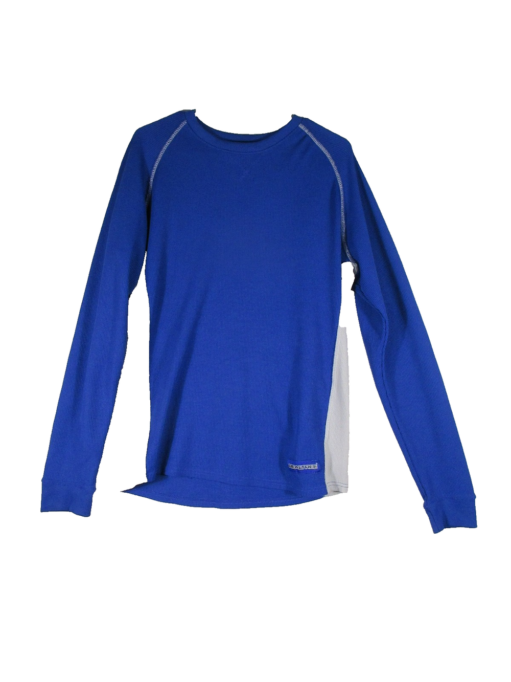 Real Tree Mens Pullover Round Neck T-Shirt Stretch Long Sleeve Size L Blue