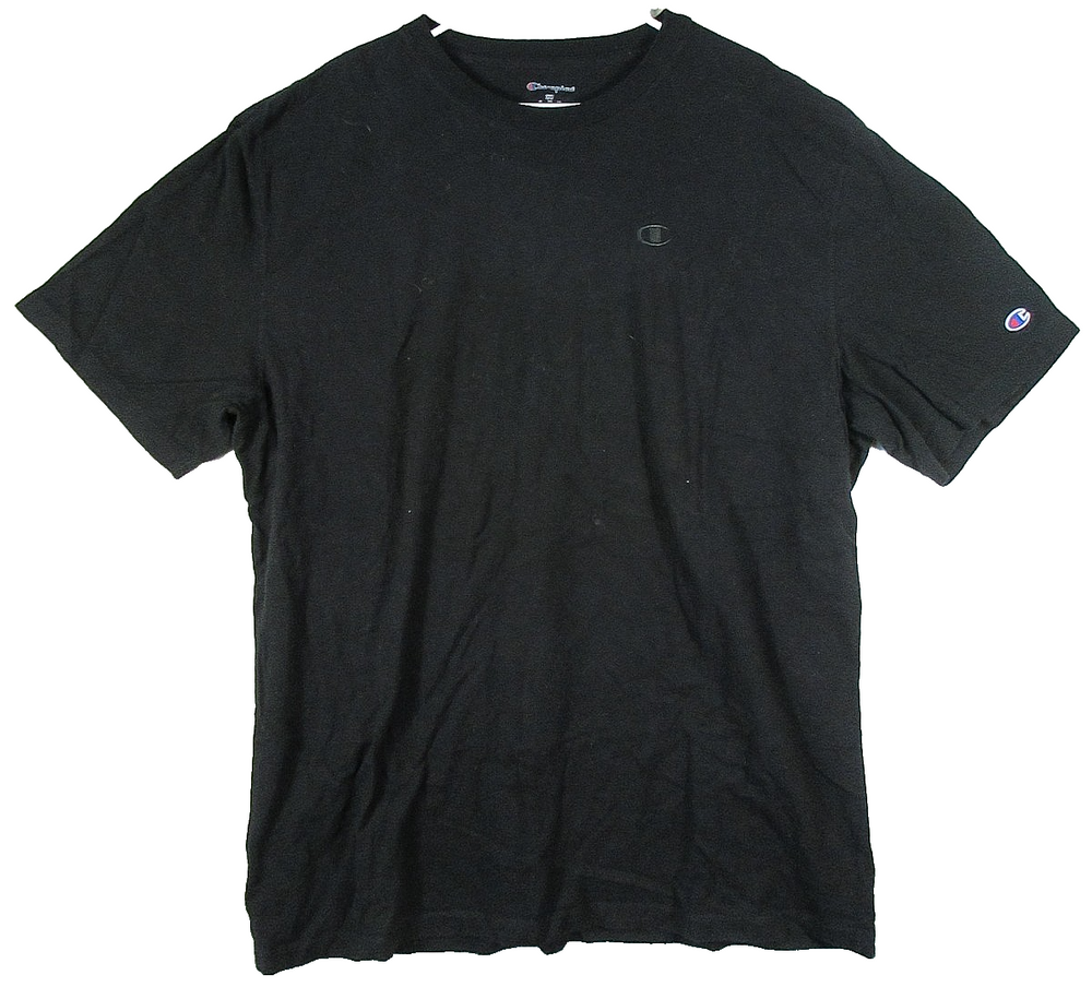 Champion Mens Pullover Crew Neck T-Shirt Lightweight Short Sleeve Size 2XT Black