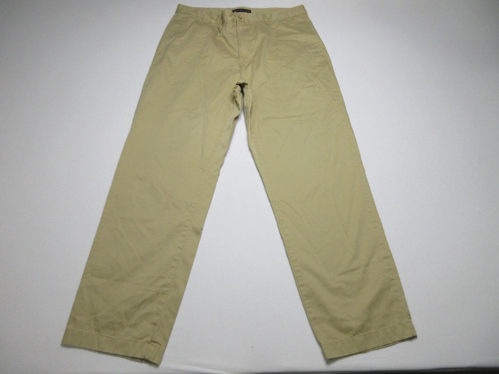 Tommy Hilfiger Mens Mid Rise Single Button Pants Slash Pockets Size 36/32 Brown