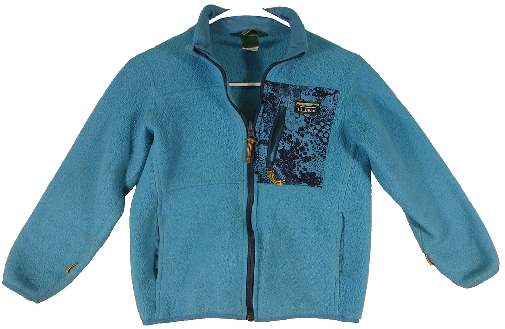 L.L.Bean Boys Zip-Up Casual Fleece Jacket Long Sleeve Pockets Size M Blue