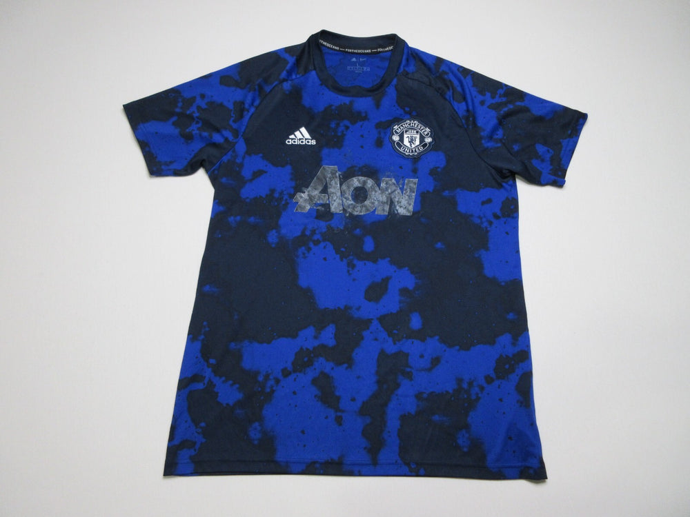 Adidas Mens Regular Fit Manchester United T-Shirt Short Sleeve Size L Blue