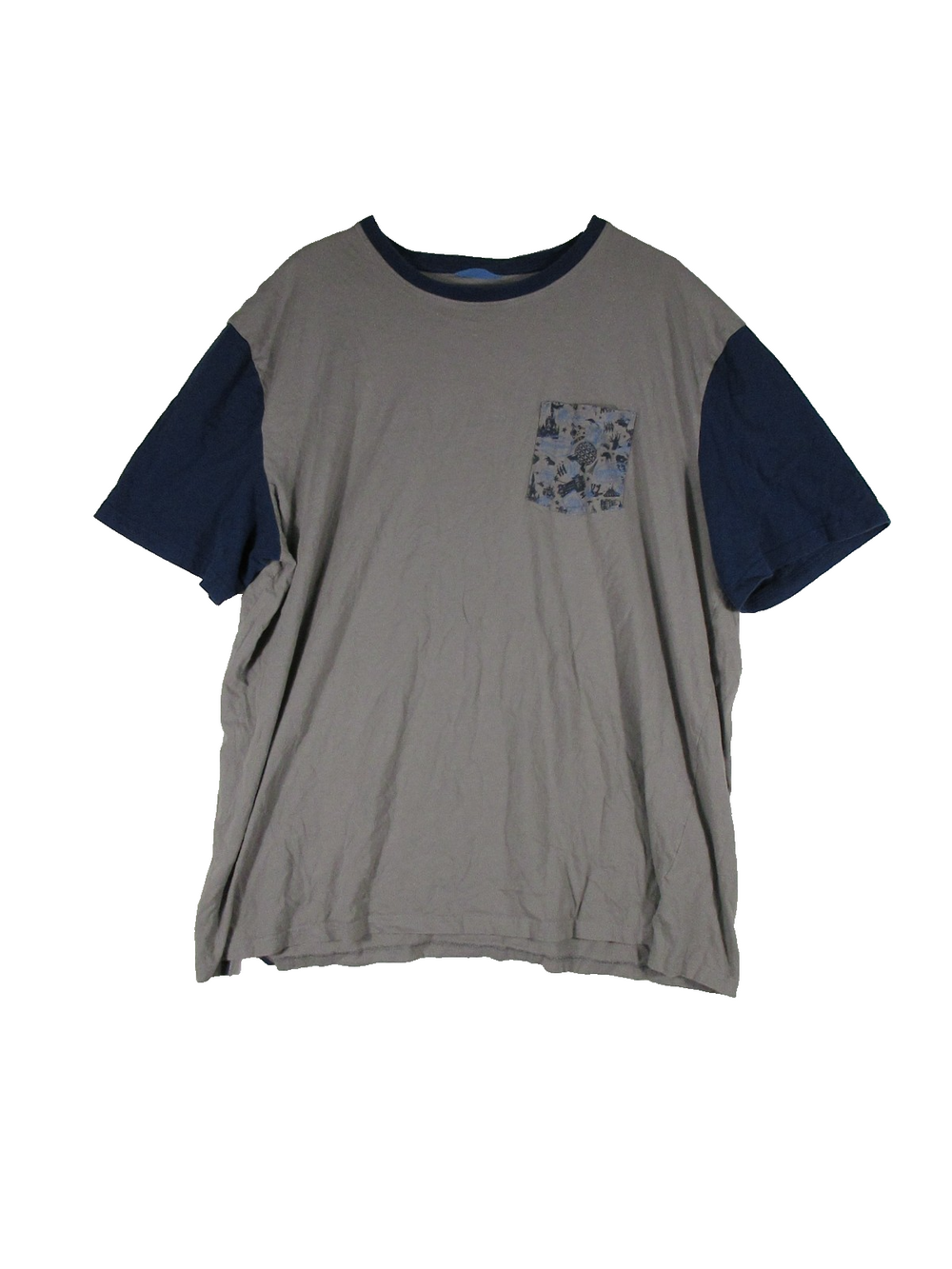 Disney Parks Mens Authentic Round Neck T-Shirt Short Sleeve Pocket Size 2XL Gray