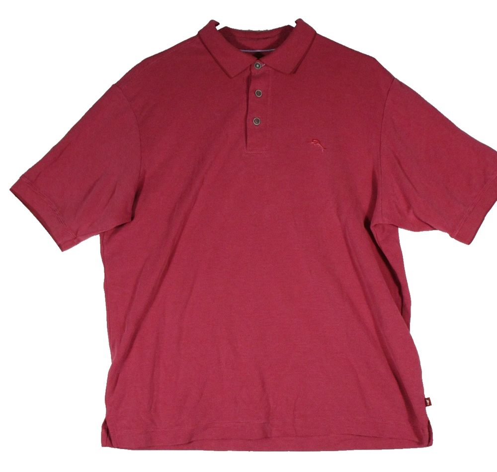 Tommy Bahama Mens Pullover Polo Shirt Short Sleeve Collar Neck Size M Red