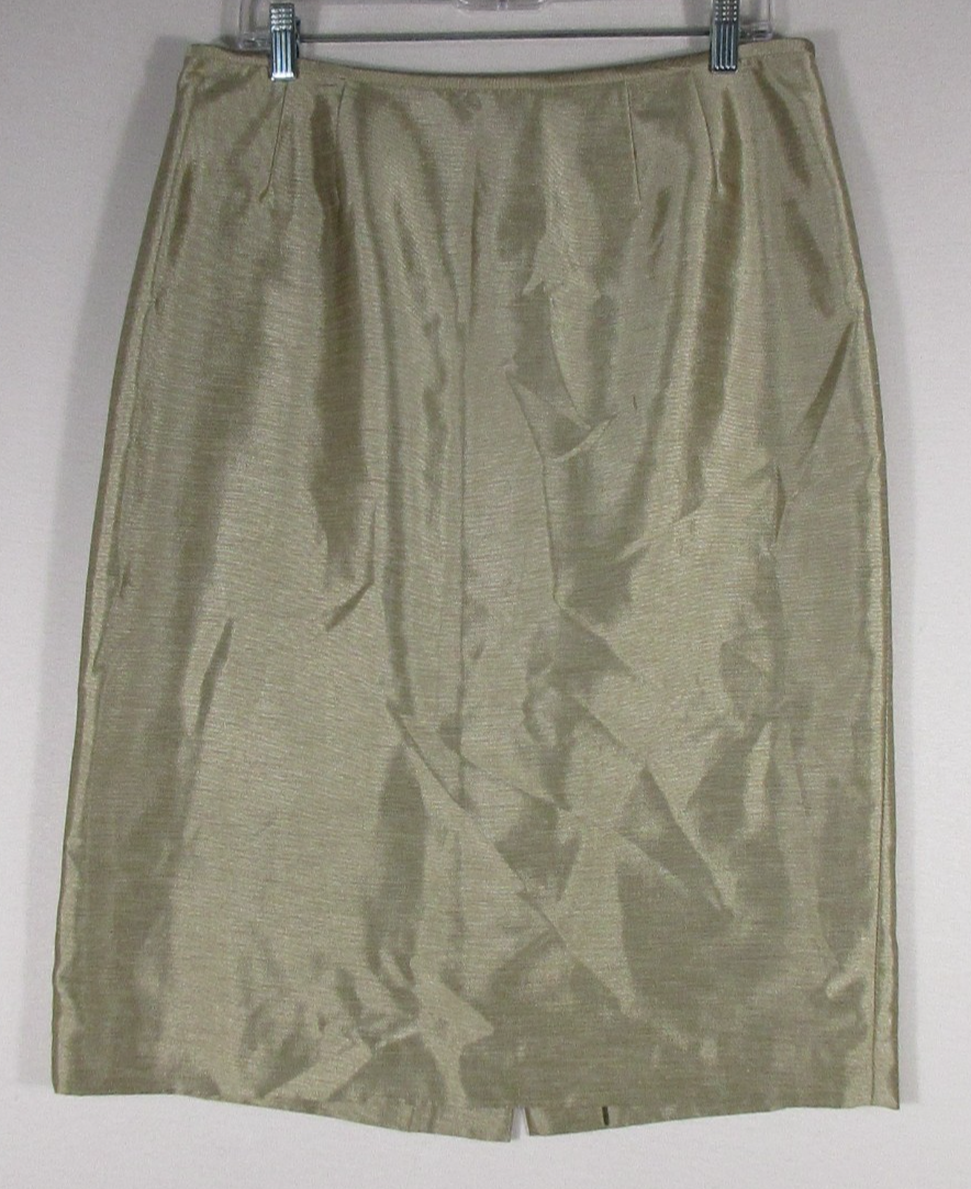 Kasper Womens Straight Pencil Career Everyday Shirt Back Zip Size 12 Green