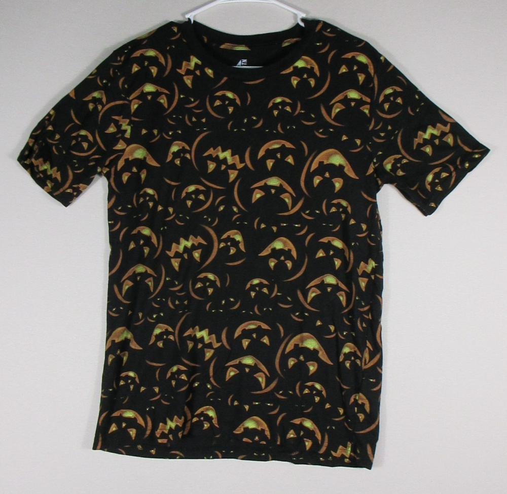 ADTN Womens Halloween Top Cotton Crew Neck Short Sleeve Size M Black