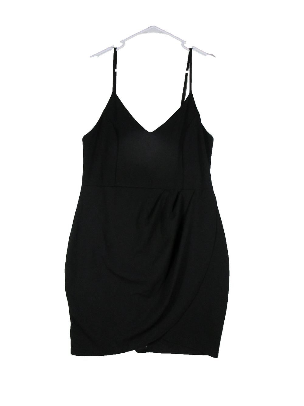 Lulus Womens V-Neck Bodycon Dress Asymmetrical Hem Sleeveless Size XL Black