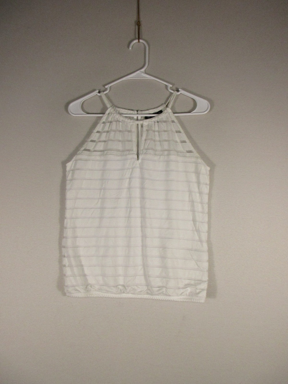 International Concepts Womens Striped Tank Top Sleeveless Size S White