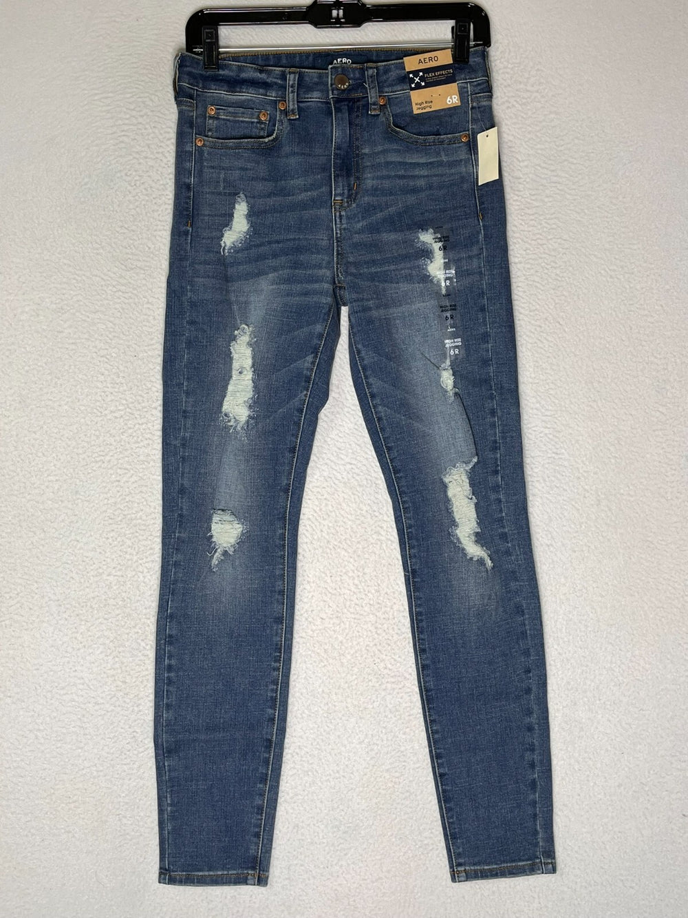 Aero Blue High Rise Jegging Jeans Denim Stretch Distressed Women's Size 6 NWT