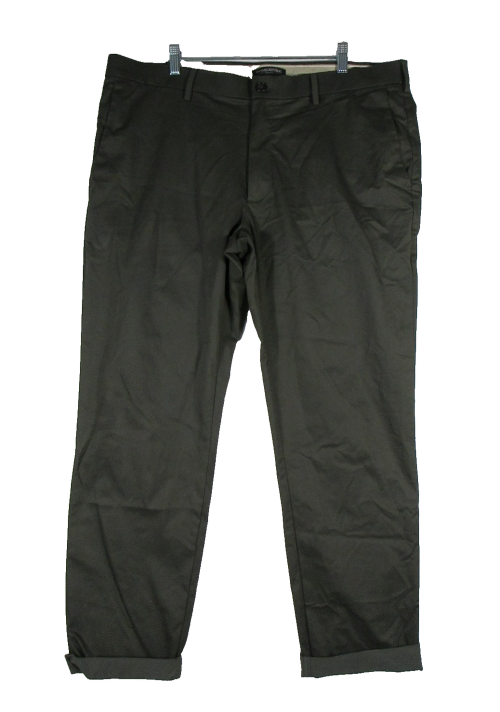 Banana Republic Mens Slim Fit Dress Pants Mid Rise Cuffed Size 38X32 Black