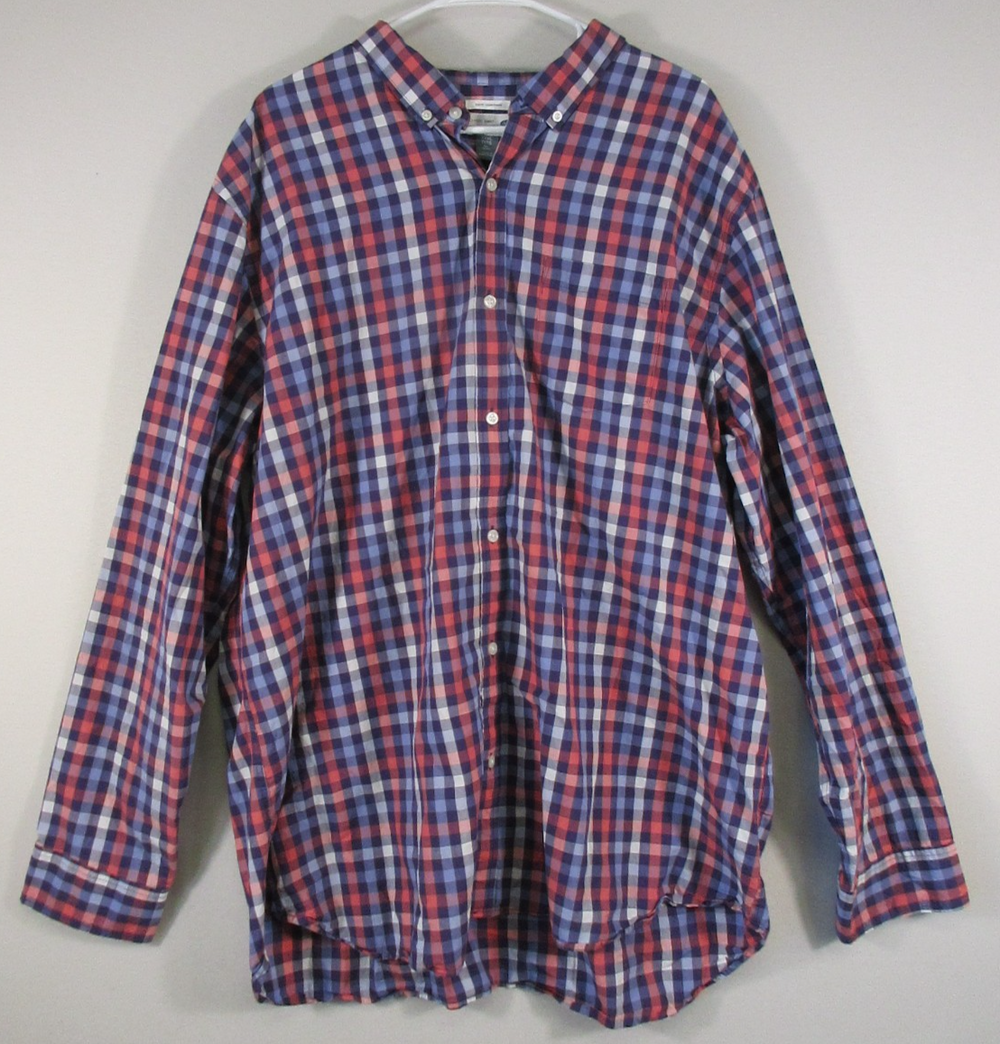 Old Navy Mens The Classic Plaid Shirt Long Sleeve Collared Size 2XL Multi