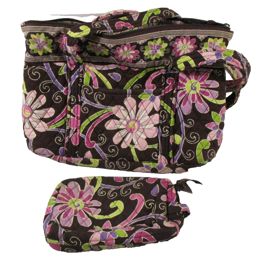 Vera Bradley Womens Handbag & Wallet 2 Piece Set Floral Print Double Strap