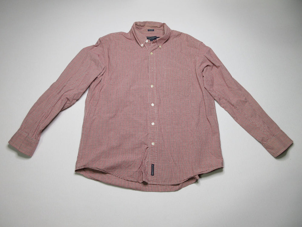 American Eagle Outfitters Mens Check Button-Up Shirt Long Sleeve Size XL Red