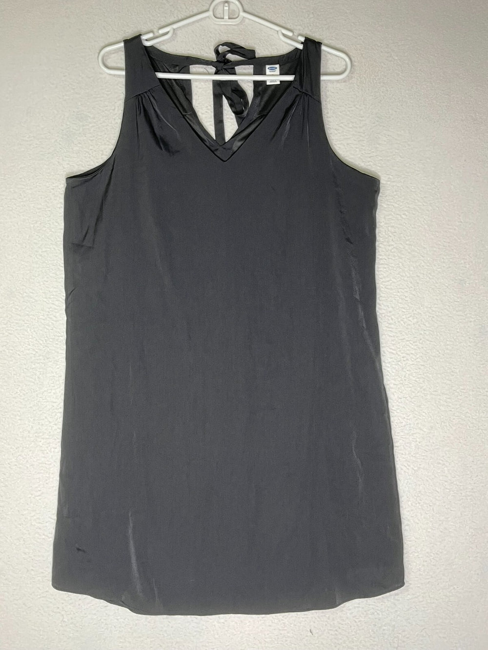 Old Navy Black Mini Dress Lining Sleeveless Back Neck Tie Women's Size Medium