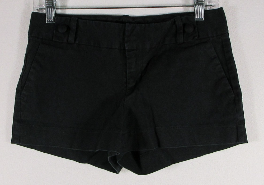 Banana Republic Womens Chino Shorts Beltloops Waist Buttons Size 2 Black