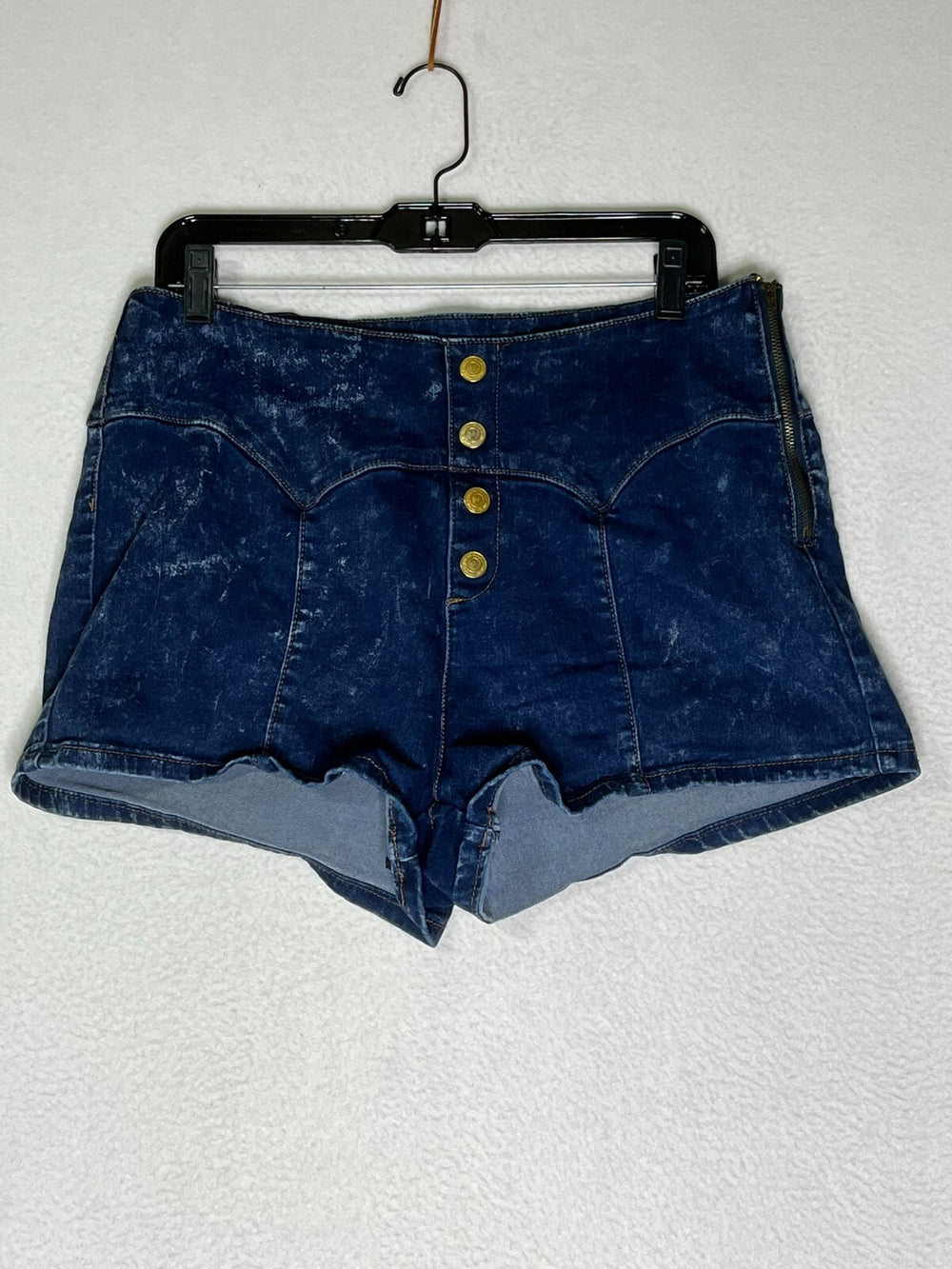 Niki Minaj Blue High Rise 3'' Denim Shorts Cotton Women's Size 15/16