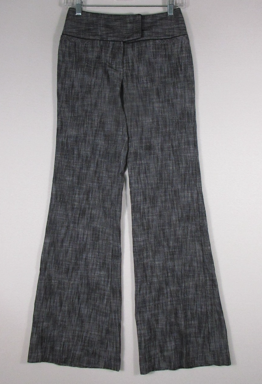 Isabella Rodriguez Womens Textured Chino Pants Flared Leg Size 8 Gray