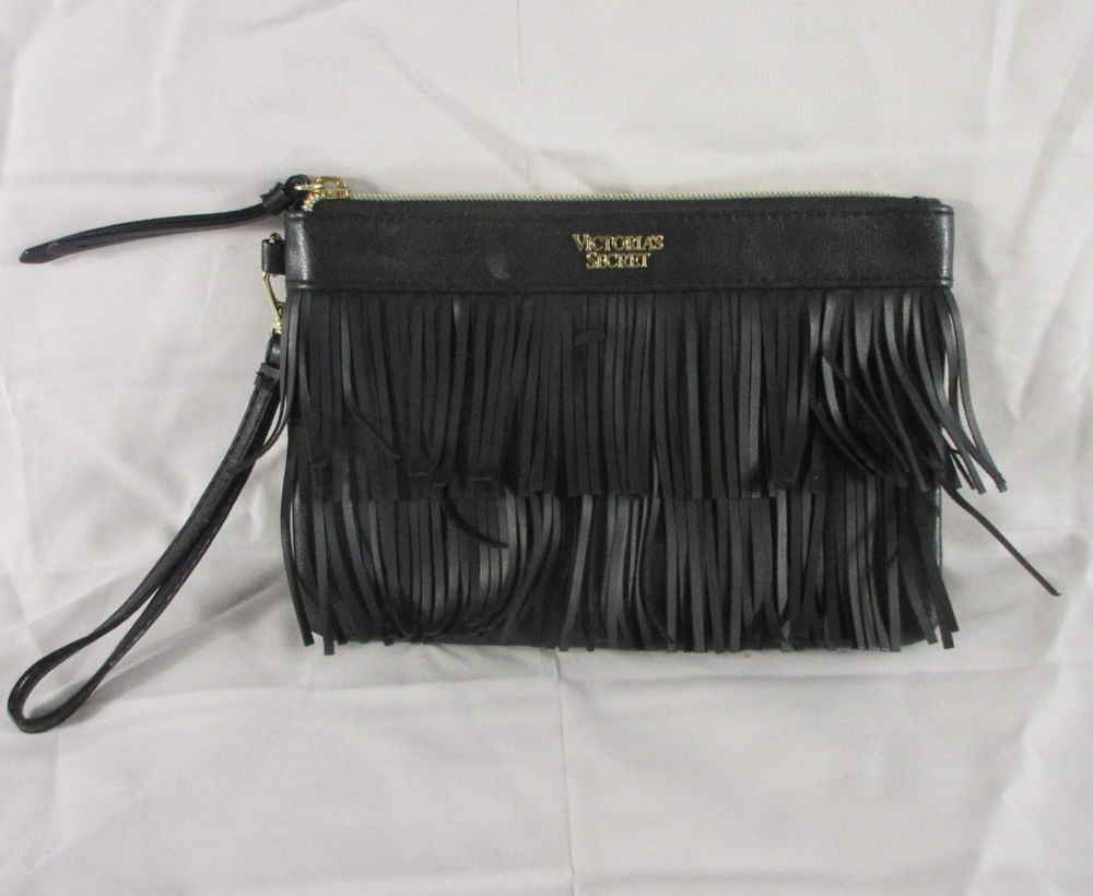 Victoria's Secret Womens On The Fringe Night Out Clutch Bag One Size Black