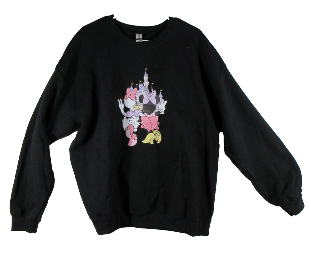 Gildan Mens Heavy Blend Mickey Mouse Graphic Pullover Sweatshirt Size XL Black