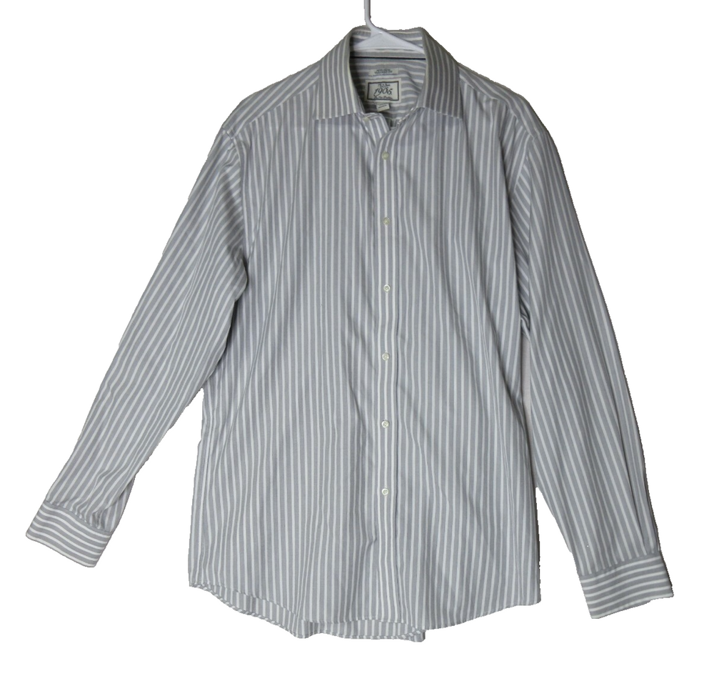 Jos. A. Bank Mens Striped Button-Up Dress Shirts Long Sleeve Collared Sz 16.5-35