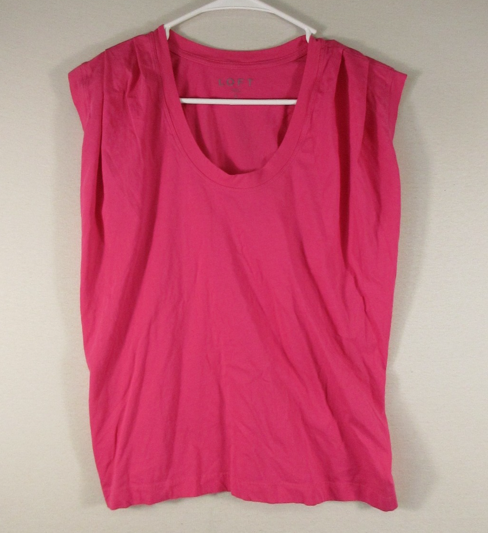 Ann Taylor Loft Womens Pullover Scoop Neck Tank Top Sleeveless Size S Pink