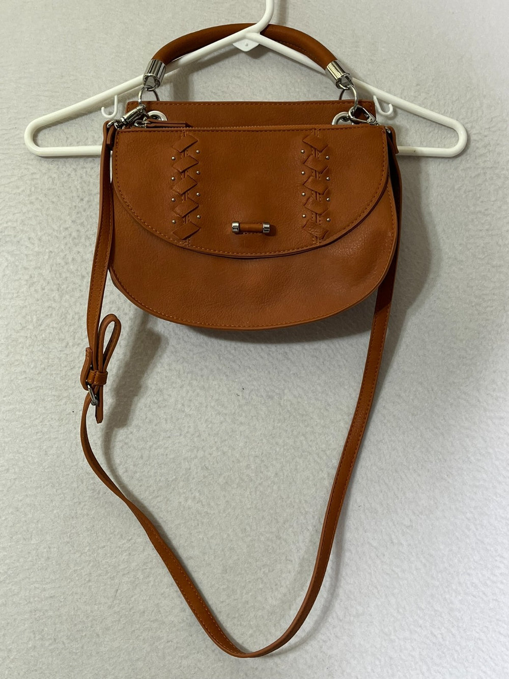 Danielle Nicole Brown Theia Studded Stitched Top Handle Handbag Purse