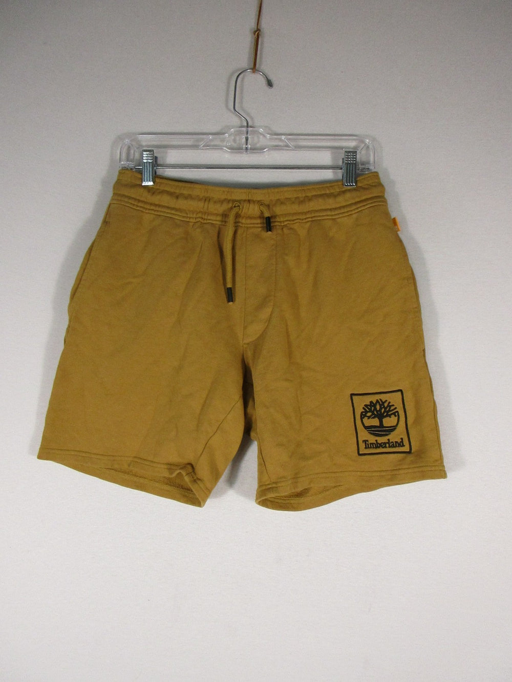 Timberland Mens Sweat Shorts Drawstring Waist Mid Rise Pockets Size S Yellow