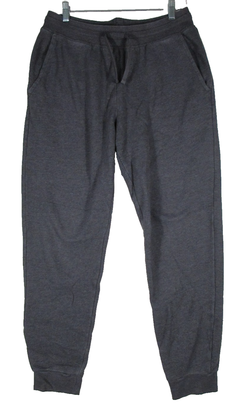Tek Gear Mens Fleece Jogger Pants Mid Rise Elastic Waist Drawstring Size M Grey