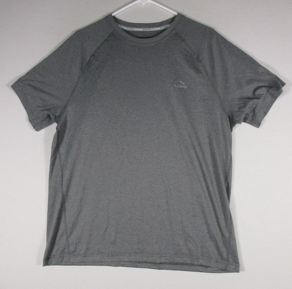 L.L.Bean Mens Slightly Fitted T-Shirt Crew Neck Short Sleeve Size L Gray