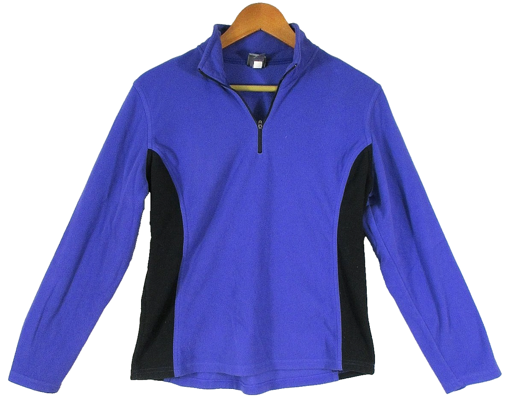 Champion Womens Zip Front Fleece Jacket Mock Neck Long Sleeve Size L Purple