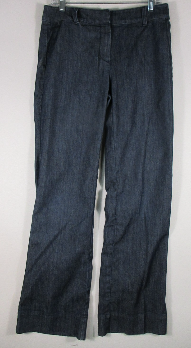Ann Taylor Womens Mid Rise Straight Jeans Stretch Denim Pockets Size 6 Blue