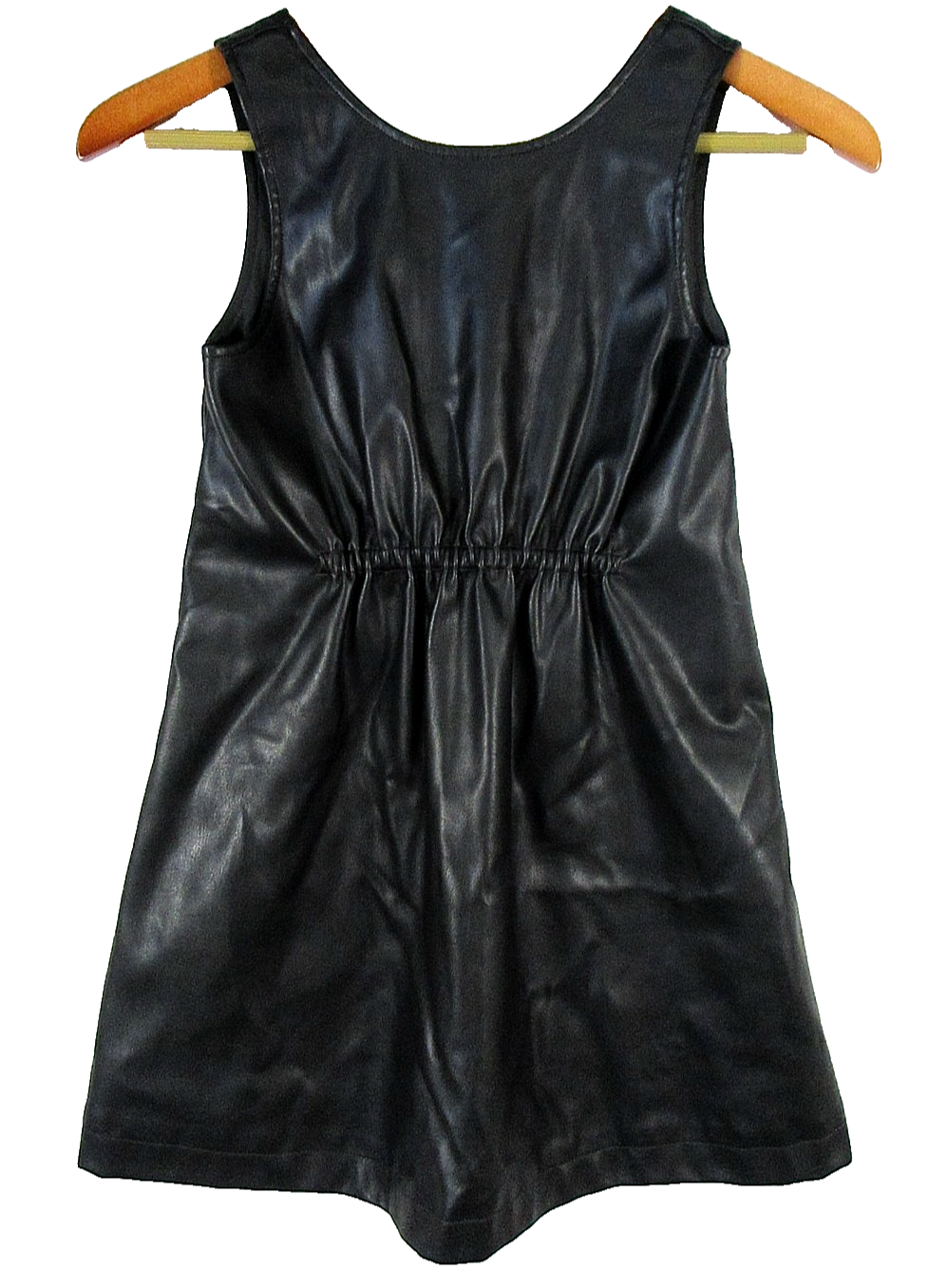 Gap Kids Girls Pullover Leather Dress Crew Neck Sleeveless Size M Black