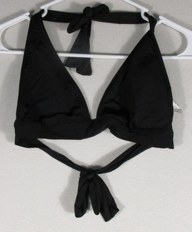 Mossimo Womens Twist Halter Bikini Top Lightweight Molded Cup Size M Black