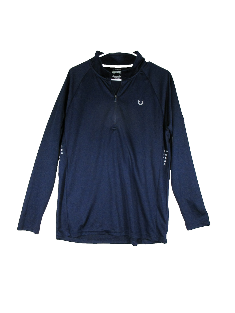 Northyard Mens Front Zip Running Shirt Mock Neck Long Sleeve Size S Blue